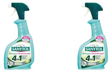 Sanytol Nettoyant Désinfectant Protection 4 Actions Fresh 500 ml (Lot de 2)