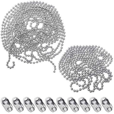 6m Set Of Roller Blind Chain, Chain Connector, Stainless Steel Ball Chain, Silver Chain, Furniture Accessories, Suitable For Curtains, Blinds, Roller Blinds
