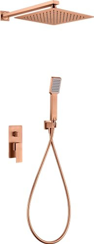 IMEX GPP048/ORC PISA Conjunto Ducha Monomando Empotrado Oro Rosa Cepillado
