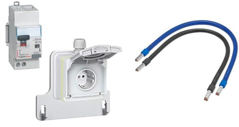 LEGRAND 090470 Kit prise GREEN'UP ACCESS IP66 IK08 + différentiel prêt à installer & Embouts de cablage pré isolé - Connecteur électrique - Set De Cables De Connexion Avec Embout Sertie