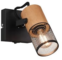 lightling Wandlampe Aileen, Wandspot, Strahler, Wandmontage, inkl. Ein- und Ausschalter, IP20 Indoor, exkl. 1 x E14 max. 15W, Höhe 13 cm, Breite 9 cm, Metall, schwarz matt