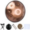 Handpan-Trommel in D-Moll 9/10/12 Noten 56cm Stahl mit Tasche, Schlägeln und Ständer - Handtrommel Instrument