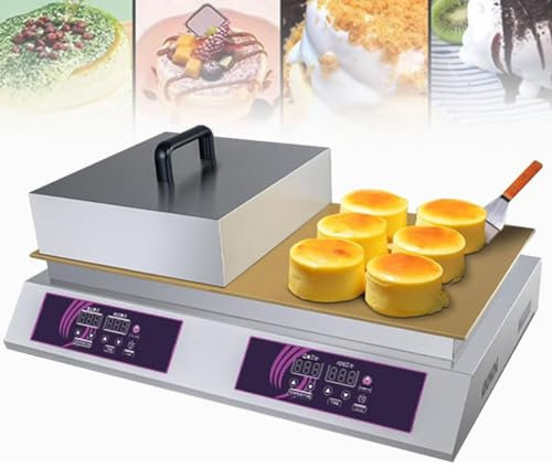 DZZTHSH Smart digital display soufflé machine,Commercial Stainless Steel Loosening Pancake Machine,Non-stick pan Copper grill plate,Suitable for home kitchen restaurant bakery casual snack bar