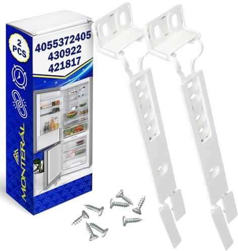 2 Stück Montageset Schleppscharnier Kühlschrank zur Befestigung Tür an Front Hat den Originalcode 4055372405 430922 421817 für AEG für Electrolux für Zanussi - Garantie 10 Jahre - MONTERAL
