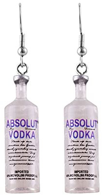 Top Ear Earrings Flat Back Exquisite Earrings Fashionable And Creative Funny Resin Wine Bottle Earrings Jewelry Gold Earrings Set Of 3 Womens Earrings Gold Plated Silver Earring (Clear, One Size)