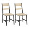 Klihome Esszimmerstühle 2er Set, Küchenstühle, Wohnzimmerstühle, mit Metallrahmen, ergonomischer Stuhl,für Küche Wohnzimmer Balkon, Industriestil, Helle Eiche, K0028EZS-2