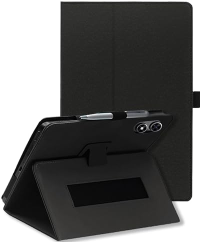 Case for SGIN T12 10.51 Inch Android 13 Tablet, FJIASTB PU Leather Folding Cover with Pen Holder and Wrist Strap, Business Travel Portable (Black)