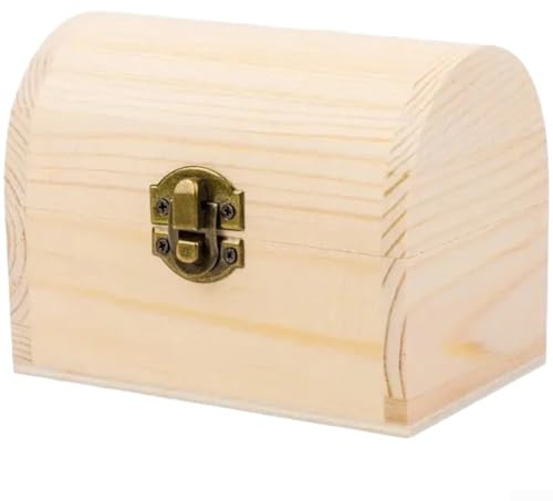 Gewölbte Holzbox DIY Bastelkasten für Schmuck 9x5x6cm(12 * 7.8 * 9cm)