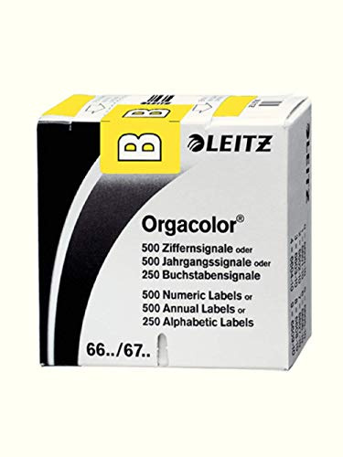 Leitz 66111000 Orgacolor Buchstabensignal B, 250 Stück, gelb