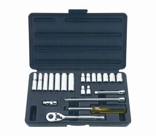 Stanley 1/4 Drive 21 Piece Fractional Socket Set, 6 Point