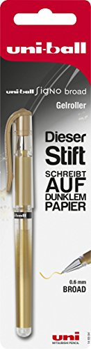 uni-ball 146894 - Gelroller Signo UM-153, Stärke: 0,6 mm, gold, 1 Stück