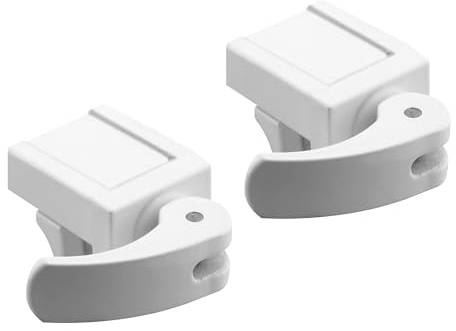 Prime-Line U 9809 Sliding Window Lock for Vinyl Windows – Easy Installation to Keep Windows Securely Closed – Diecast Construction, White (2 Pack)