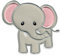 PatchMommy Elefant Patch Aufnäher Applikation zum Aufbügeln Bügelbild (Grau/Rosa) - für Kleidung Jeans Jacken Kinder Baby
