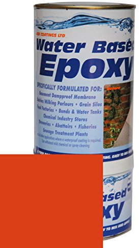 Damp Proof Epoxy Resin Water Based Paint for Garages, Walls, Basements and Tanks - 1L (Red)