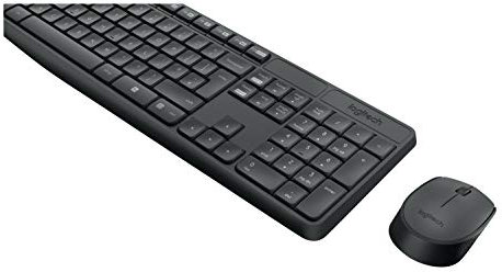 Logitech MK235 RF Wireless QWERTZ Schweiz Schwarz - Tastaturen (Standard, Kabellos, RF Wireless, QWERTZ, Schwarz, Maus enthalten)