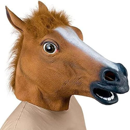Supmaker Luxus-Halloween-Kostüm, Pferdekopf aus Latex