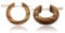viva-adorno 1 Paar Holzohrringe Holz Creolen Olivenholz natur braun Horn Pinohrringe CE15, klein 16mm