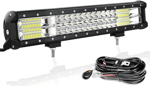 Willpower 18 Zoll 252W LED Arbeitsscheinwerfer Bar mit 12V Kabelbaum, led balken für Auto Bagger Anhänger Traktoren LKW SUV offroad