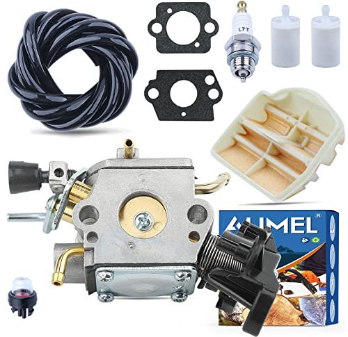 AUMEL C1M-EL37B Carburador Carb W/Filtro de aire Línea de combustible Kit de potencia Fit Husqvarna 445 445E 450 450E Motosierra de gas Reemplace 506 45 04-01.
