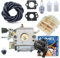 AUMEL C1M-EL37B Carburador Carb W/Filtro de aire Línea de combustible Kit de potencia Fit Husqvarna 445 445E 450 450E Motosierra de gas Reemplace 506 45 04-01.