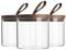 Argon Tableware Scandi Storage Jars with Leather Loop Lids - 550ml - 3 Pack - Modern Round Organisation Container Glass Jar for Kitchens, Pantry, Bathrooms, Utility Rooms