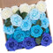 N&T NIETING Fiori Artificiali, Rosa Artificiali 25 Pezzi Schiuma Teste di Rose Finte Aspetto Reale con Foglia e Gambo Regolabile per DIY Matrimoni Mazzi Nuziale Festa Casa Stanza Decorazioni (B-Blu)