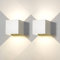 2 Stück Wandleuchte aussen Innen LED Wandlampe aussen modern Weiß 20W Naturweiß 4000K IP65 Wasserdicht quadratisch Aluminium Wandleuchte Passen Sie den Lichtwinkel an Design Einfache Installation