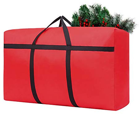 FeiliandaJJ Aufbewahrungstasche Weihnachtsbaum Tannenbaum Weihnachtliche Kränze Girlanden Aufbewahrung Tasche Tannenbaumhülle Weihnachtsbaumhülle Tannenbaumtasche Weihnachtsbaumtasche (Rot)