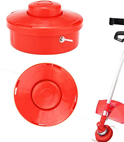 Vulevirtue 2 Stück Universal Rasentrimmerkopf Trimmerkopf M10 x 1.25 Doppelfadenkopf für Motorsense Fadenspule,Aluminium Fadenkopf Rasentrimmer Kopf,für Motorsense Freischneider (Rot)