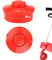 Vulevirtue 2 Stück Universal Rasentrimmerkopf Trimmerkopf M10 x 1.25 Doppelfadenkopf für Motorsense Fadenspule,Aluminium Fadenkopf Rasentrimmer Kopf,für Motorsense Freischneider (Rot)