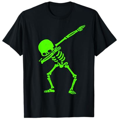 T-Shirt d'halloween avec Squelette et Colombe phosphorescente T-Shirt