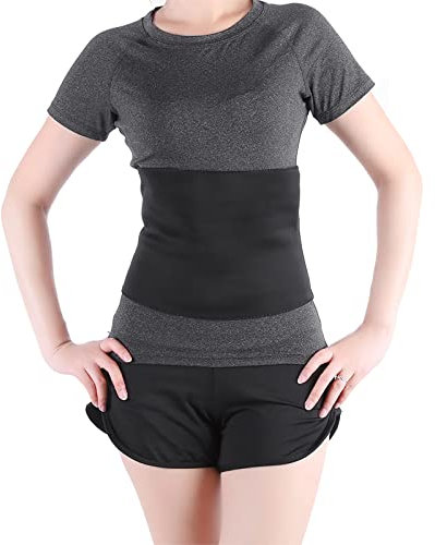 Brrnoo Bauchweggürtel Abnehmen Gürtel, Taillentrainingsgürtel, Sauna Fitness Schweißgürtel Bauch Fett Weg gürtel für Damen und Herren Zum Schwitzen, Krafttraining und Zur Rückenstabilisierung(S)