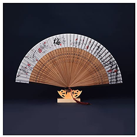 XXZY Abanico Ventilador Plegable Seda Plegable Ventilador Viento Viento Retro Estilo Plegable Baile Ventilador Usado para para Bailar Cosplay Party Props decoración (tamaño : B)