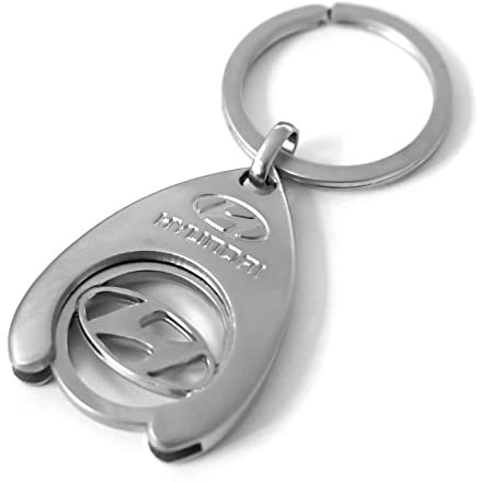 Hyundai HMD00121 Porte-clés avec logo Jeton de caddie Pendentif Argent Taille unique, argenté, Taille unique, Contemporain