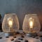 JHY DESIGN Set mit 2 LED-Laternen aus Metallkäfig Batteriebetrieben Kabellos Akzentlicht Batterie Lampe mit LED ideal für Hochzeiten Partys Patio-Events für Drinnen und draußen (Gold)