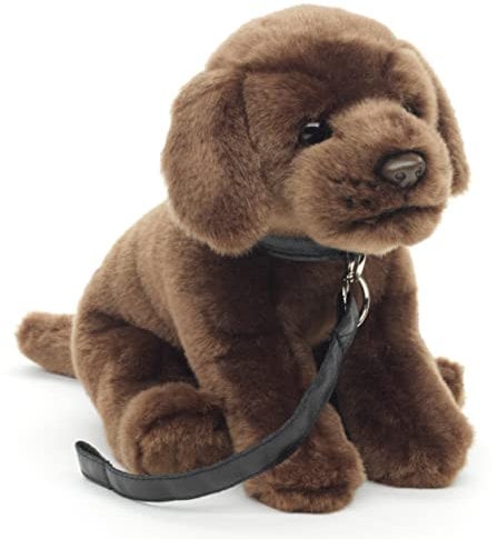 Uni-Toys - Labrador Welpe (braun), mit Leine - 23 cm (Höhe) - Plüsch-Hund - Plüschtier, Kuscheltier