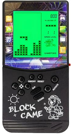 HLF Nouveau Grand écran Brick Game Rétroéclairage Vert 23 Jeux multimodes intégrés La Vitesse et la difficulté Peuvent être ajustées Convient comme Cadeau pour Enfants