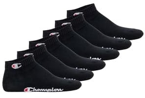 Champion Unisex Basics 6pk Quarter Socken, Schwarz, 35-38 EU