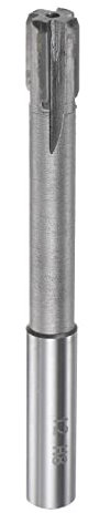 sourcing map Spannen Reibahle 12mm H7 Hartmetall Spitze Gerade Flöten Rund Schaft Drehmaschine Fräser