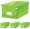 Leitz Aufbewahrungsbox Click & Store WOW DVD, Grün, 206 x 147 x 352 mm (Packung mit 4)