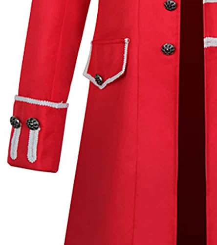 TIMELYE Halloween Kostüm Männer Uniform Halloween Kostüm Mädchen Frau Steampunk Herren Helloween Kostüme Halloween Teppich Halloween Kostüm Damen Sexy Männer Halloween Musik Weiß(1-Red,XXL)