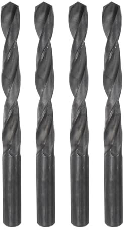 QUARKZMAN 4Pcs Forets Jobber 15mm (19/32) en Acier Rapide (HSS) Revêtus de Nitrure pour Acier Inoxydable, Cuivre, Alliage d'Aluminium, Métal, Bois, Plastique, Noir