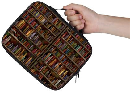 Hixingo Custodia per Libro con Cerniera, Custodia per Libro in Tessuto Custodia Protettiva per Bibbia Copertina in Brossura per Bibbia con Manico per Donna Uomo (Scaffale,28x22cm)