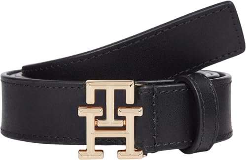 Tommy Hilfiger Damen Gürtel Logo 2,5 cm Ledergürtel, Schwarz (Black), 95 cm