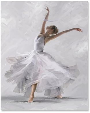 BEAYODKP Peinture par numéros pour adulte，Femme Danse，Kit de peinture à l'huile sur toile DIY avec pinceaux（40x50cm） 15.7x19.6 pouces-D41