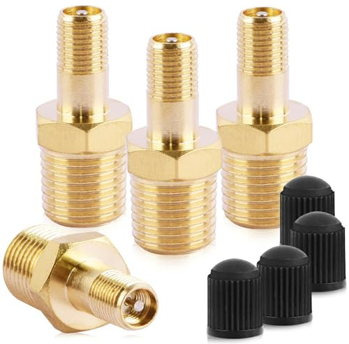 Tankventil 1/4 BSPT Luchtcompressor Ventile 4Stk Tankfüllventil Luftkompressorventil Messing Reifen Luftkompressor Autoventil Tank Füllventile Prüfventil Reifenventil Felgenventile