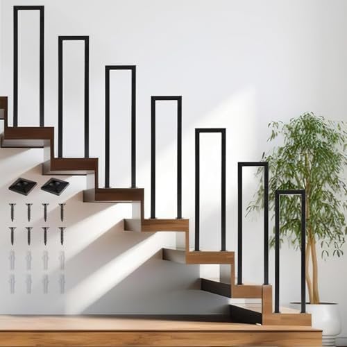 Ringhiera Per Scale Interne, Ringhiera a Forma di U, Ringhiera per Scale, Ringhiera Esterna, Corrimano Nero, Passamano Nordico per Ville, Ringhiera Per Balconi, Corridoi (35CM, U-nero)