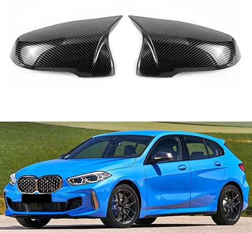 CWMLB 1 Paar Rückspiegelkappe für BMW 1 Series F40 F53 2019-2024, Auto Spiegelkappen Abdeckungen Seitenspiegel Auto Tür Außenspiegelkappe,Carbon Fiber Look
