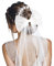 HTTYHT Weiß Braut Haarschmuck Hochzeit Kopfschmuck Schleier Haarspange Blumen Haarnadeln Blatt Haar Schmuck Schleife Brautschleier für Damen Frauen Mädchen Brautjungfern