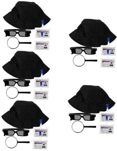 TOYANDONA 5sätze Detektiv Kostümset Für Halloween Teiliges Cosplay Zubehör Mit Hut Brille Und Lupe Für Kreative Rollenspiele Und Kostümpartys